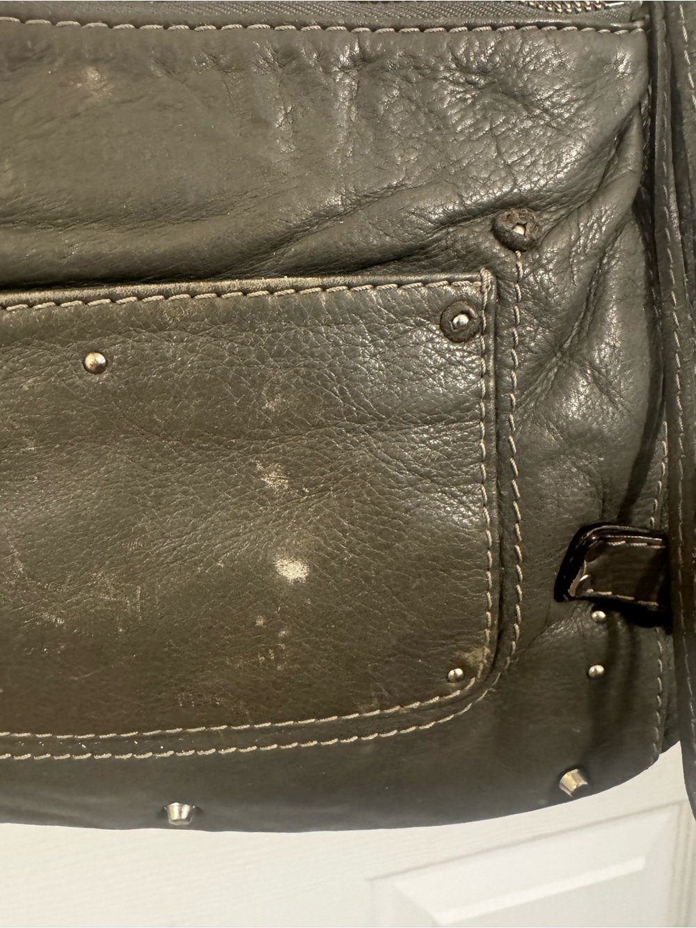 Vintage Y2K Chloé Paddington Gray Leather Hobo Shoulder Bag - Picture 7 of 15